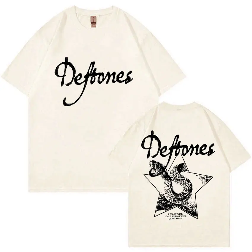 Limited Rock Band Deftones Private Music T-shirt Snake Graphic T Shirts Men Women Fashion Casual Oversized T-shirts Streetwear