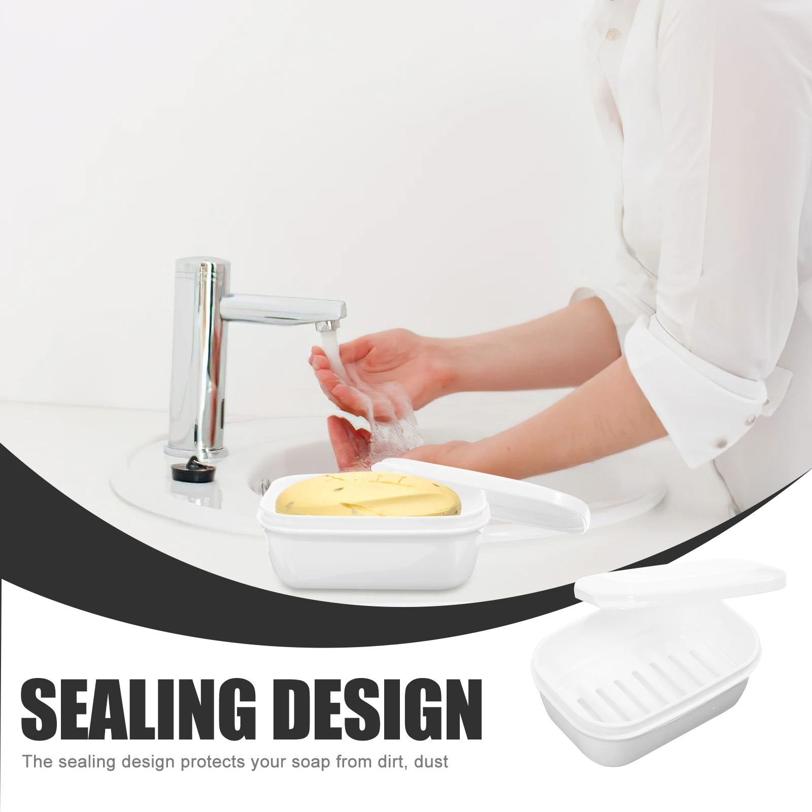 

1pcs Portable Container Travel With Lid Camping Bath Household Waterproof Case Bar Shower Supplies Storage Holder Dish