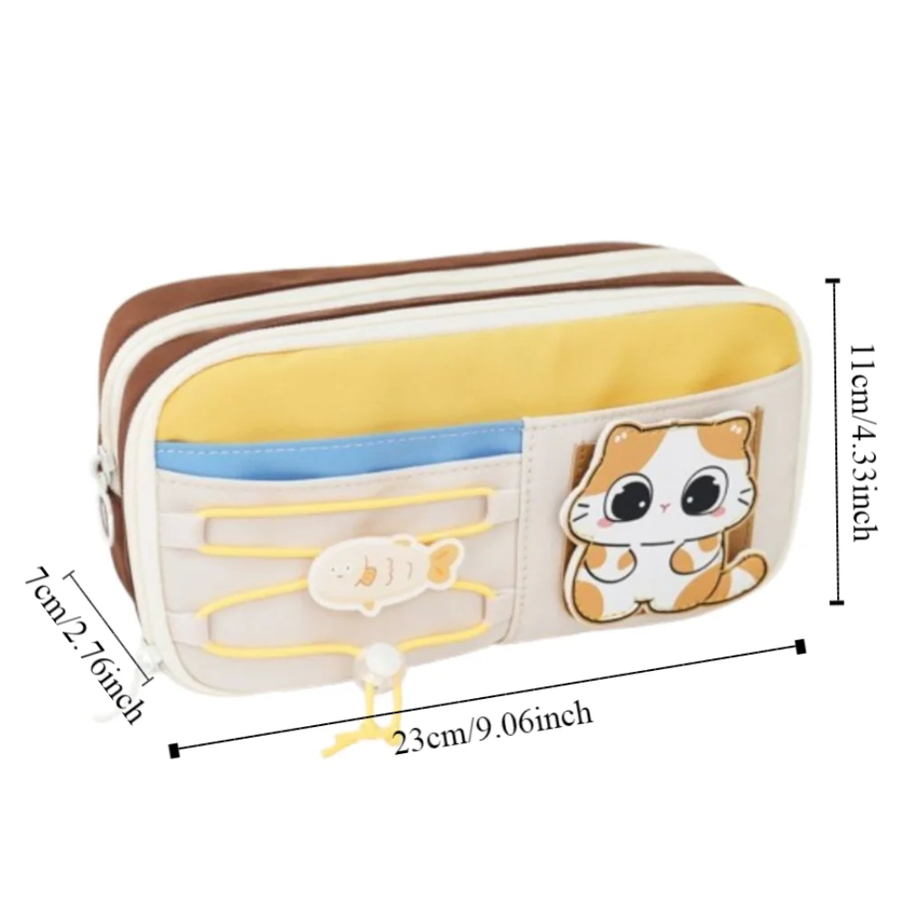 Astuccio per matite per ragazze carine a 9 strati Astucci scolastici Kawaii per animali estetici Astuccio portatile di grande capacità Scatola per organizer di cancelleria