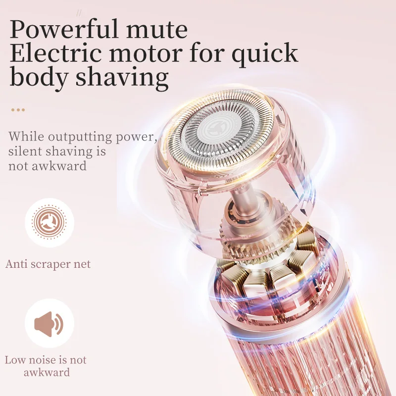 Bikini Trimmer for Women - Painless Electric Razors for Silk Skin,Cordless Body Shaver for Trip,Replaceable Lady Facial Razor image 4