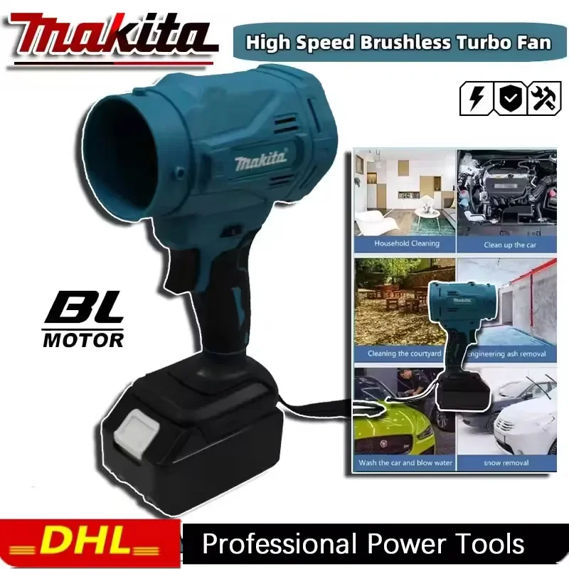 

2026 Makita Brushless Turbo Fan Turbine Jet Blower Adjustable Wind Speed Electric Air Duster Strong Power Powerful Air Blower
