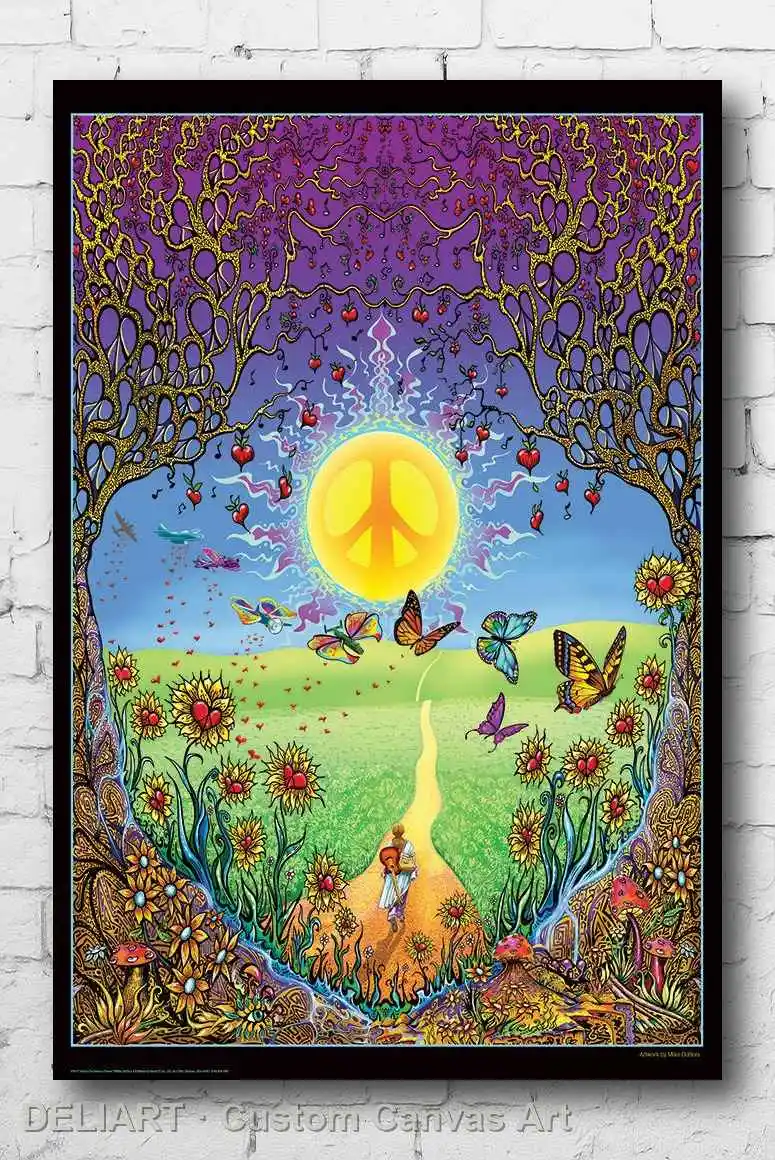 

BACK TO THE GARDEN OF PEACE - MIKE DUBOIS ART Canvas Poster Custom Size Available Room Decoration Home Decor Wall