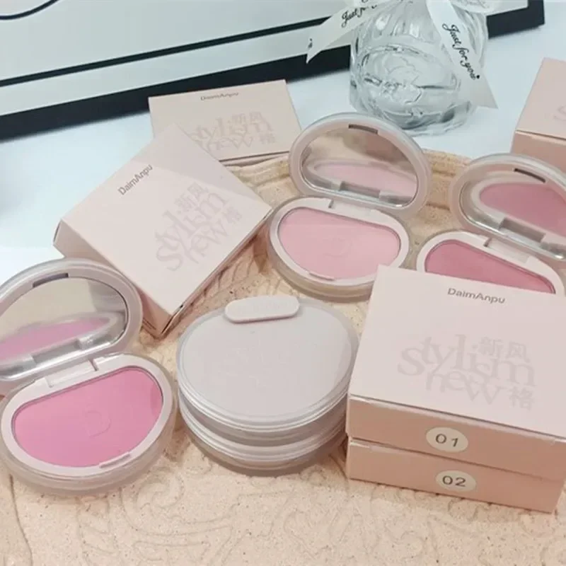 1pc blush paleta de maquiagem bonito 7 cores pó mineral azul rosa rouge longa duração natural bochecha matiz à prova dwaterproof água blush cosméticos