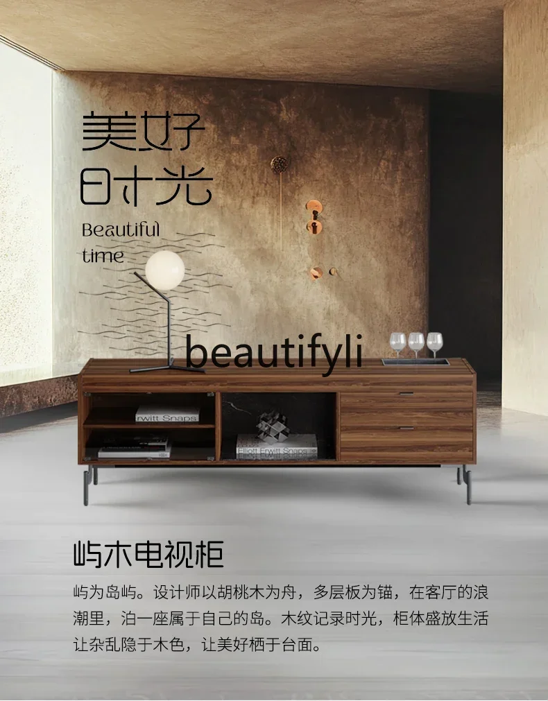 

D80 TV cabinet Italian style, new modern light luxury high-end living room small apartment locker
