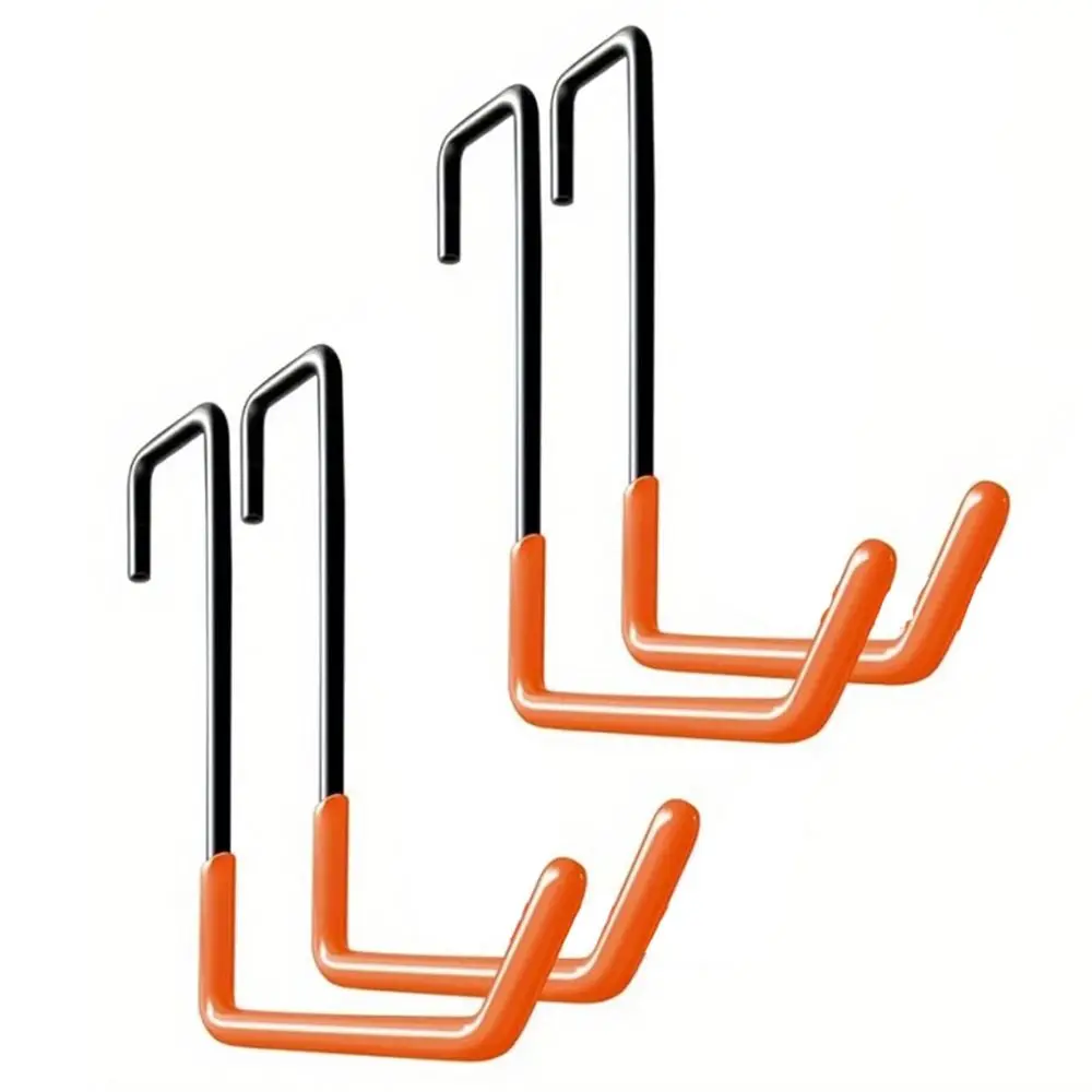 4Pcs Wall Mounted Metal Garage Hook Set Anti-Slip Coated Heavy Duty Rafter Hangers Hooks Hanging Items S-Hooks