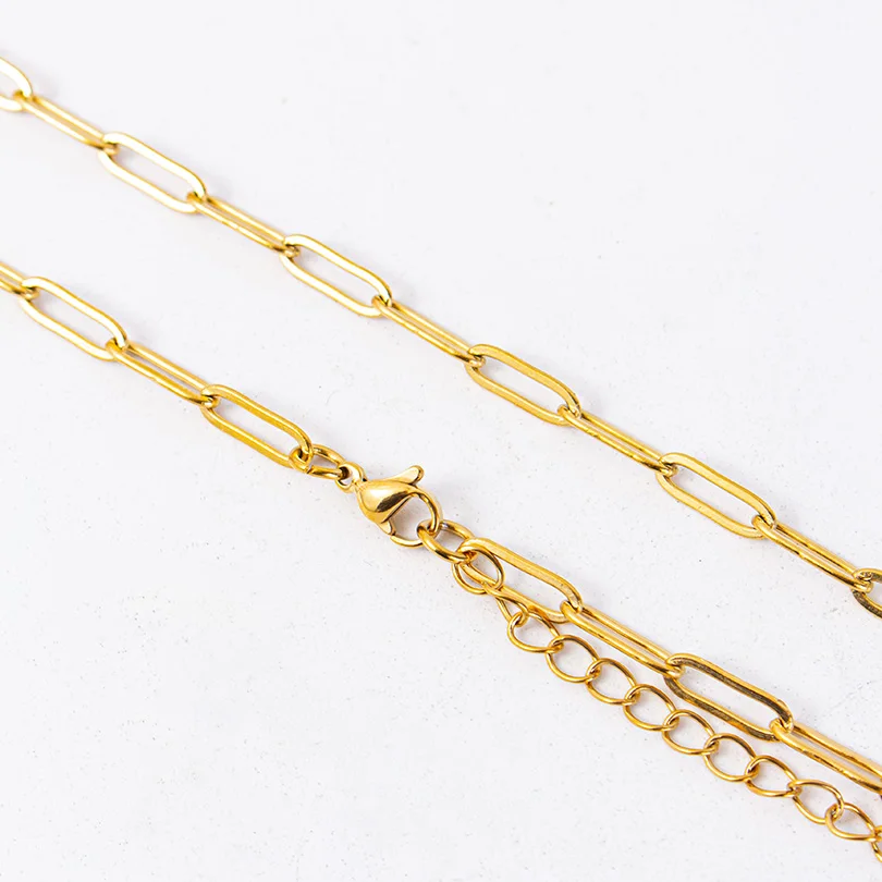 1/5/10PCS Hollow Out Long Geometric Chain Necklace For Women Men Accessories Simple Jewelry Fashion Stainless Steel Chain Choker