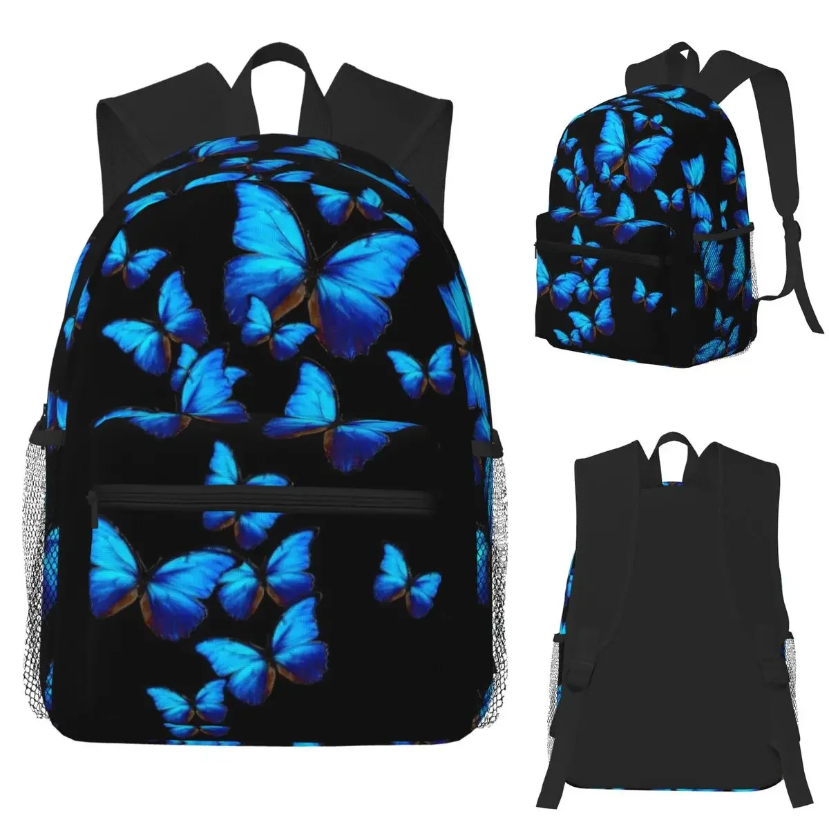 Cute Butterfly Waterproof Student Backpack School Bag Hiking Travel Daypack for Men Women Fashion Bookbag Shoulder Bags