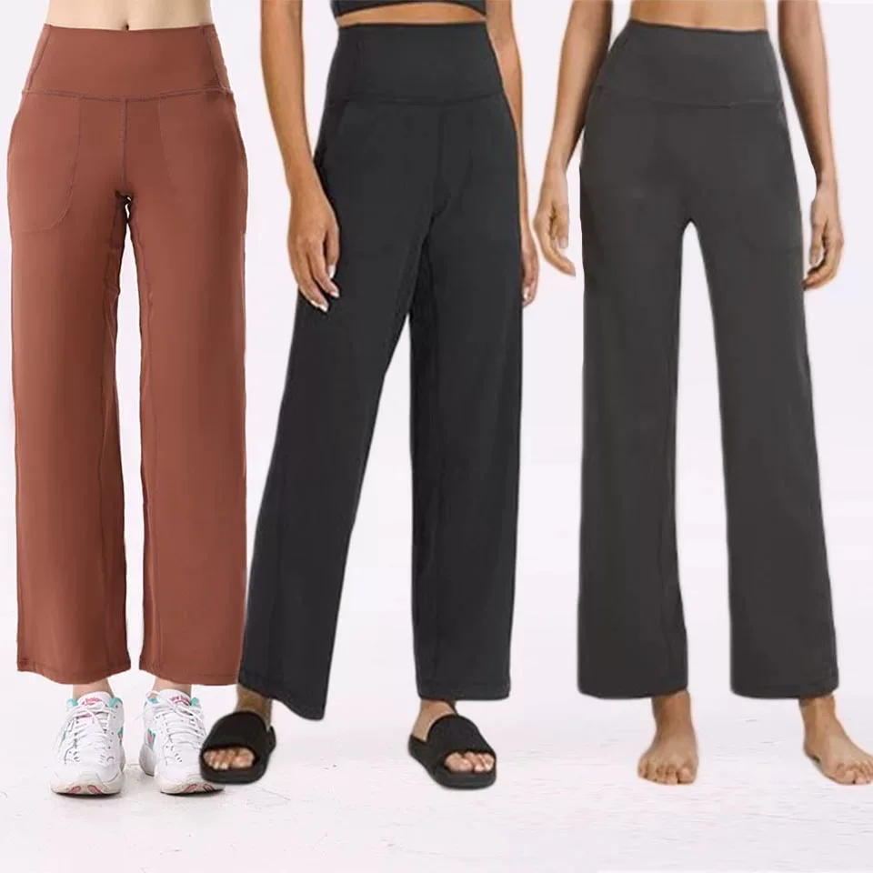 

Women Soft Skin HighWaist Bootcut Yoga Pants Tummy Control Sculpting High Elasticity Casual Flared Trousers for Fitness Yoga