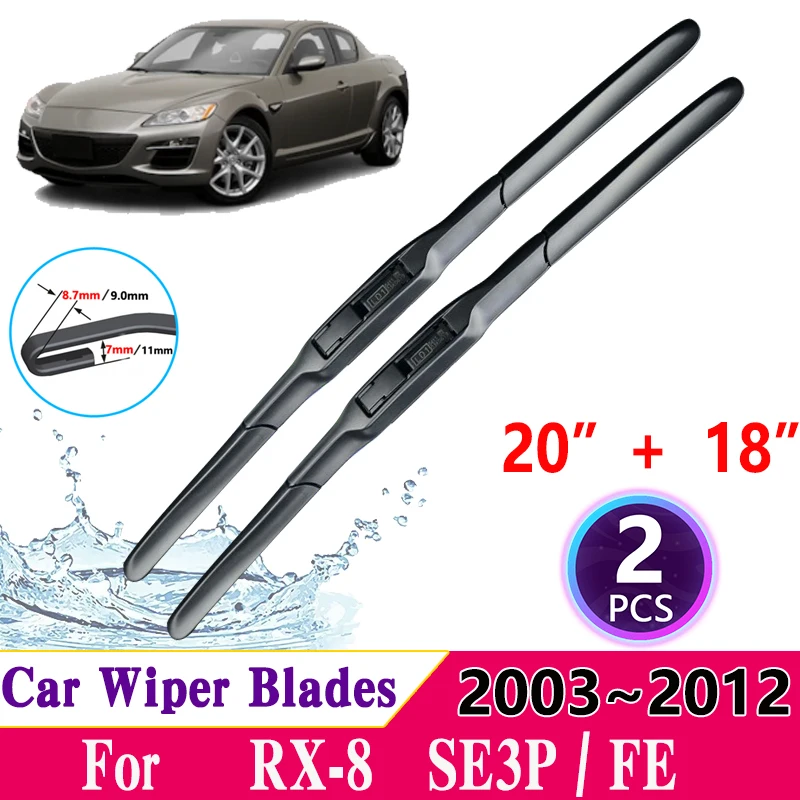 for Mazda RX 8 Accessories RX8 RX-8 2003~2012 Car Front Windscreen Windshield Wipers Auto Blades Wipers Blade Car Accessories