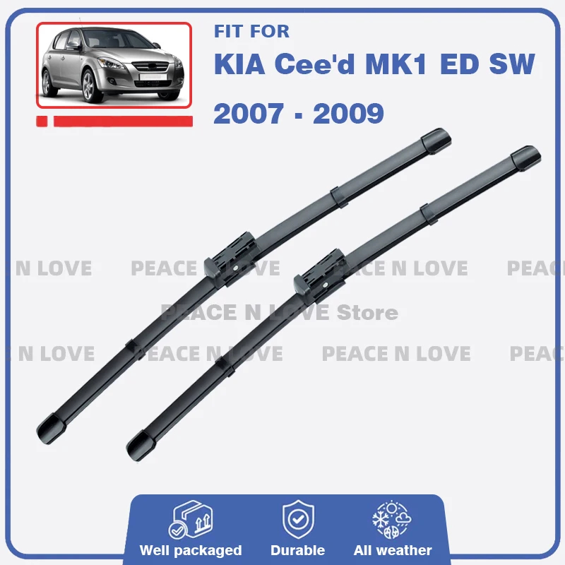 

Front Wiper Blades Set Kit For KIA Cee'd Ceed MK1 ED 2007 2008 2009 SW Windshield Windscreen Window Rubber Brushes Accessories
