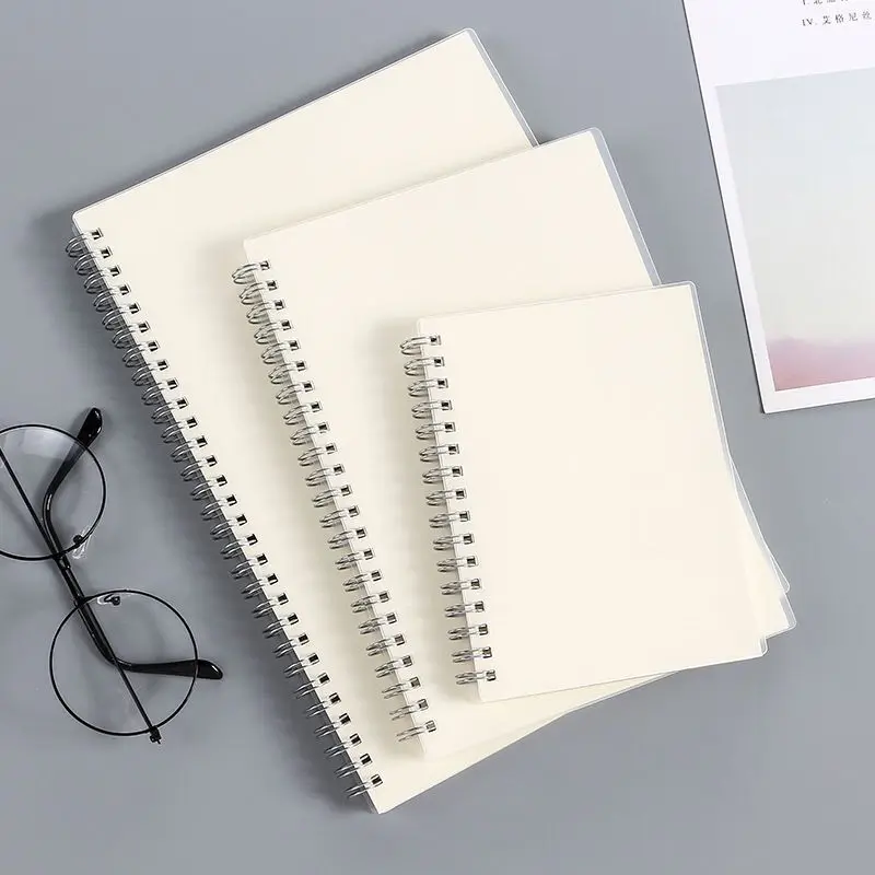 A5 Spiral Notebook Office School Supplies Drawing Sketch Notebooks Blank Dotted Line Grid Page Planner Diary Notepad Kraft Paper