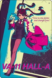 Jill (VA-11 Hall-A) Print 8 x 12 Inch Funny Metal Tin Sign Game Room Man Cave Wall Decor