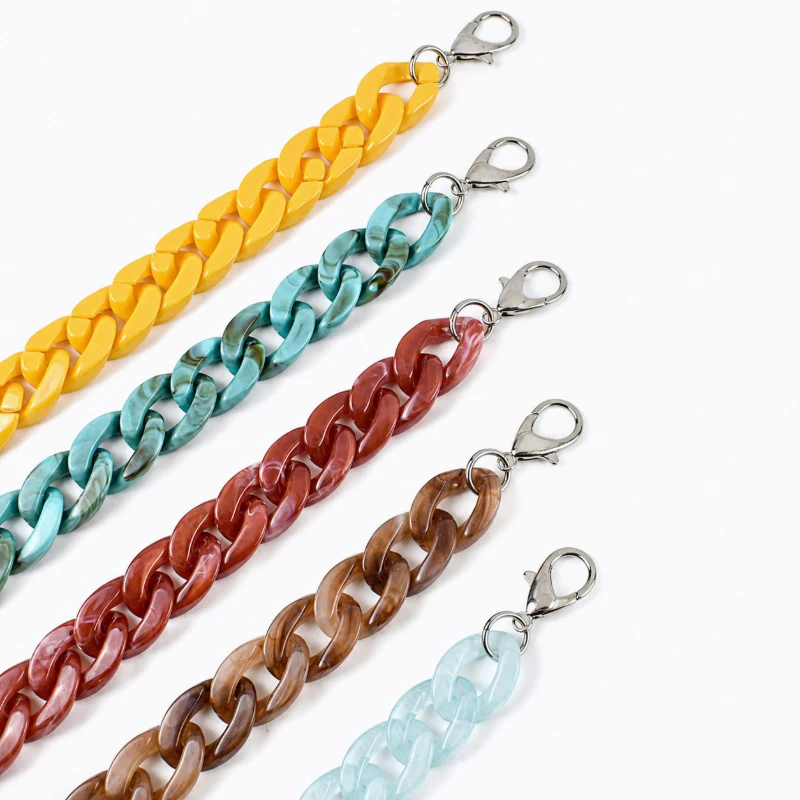 1/2Pcs Deepeel 60cm Acrylic Bag Strap Handbag Resin Chain Detachable Lobster Clasps for Purse Handle DIY Making Accessories