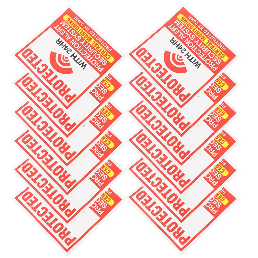 50Sheets Household Commercial Security Alarm Window Stickers Peel Warning Decals for Doors Windows Theft Deterrence Easy