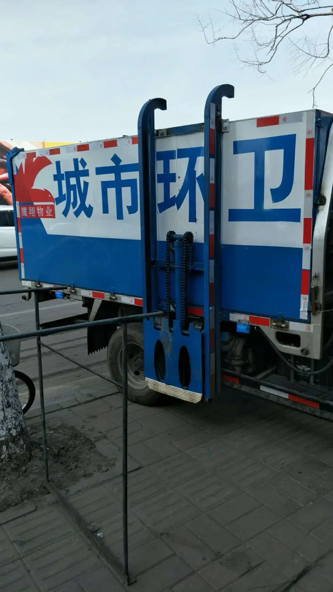 electric vehicle, agricultural three wheeled garbage truck, elevator, automatic bucket hanger, bucket flipping machine