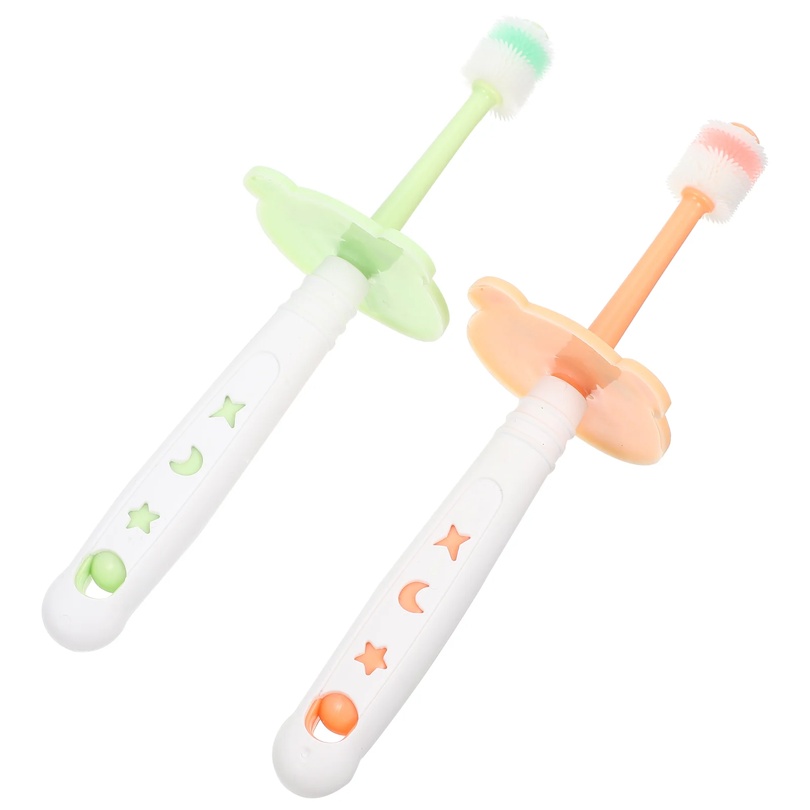 

2 Pcs Baby Toothbrush Oral Care Tools Cleaners Cleaning Toothbrushes Travel Handheld Kids for Household Children Soft Fur