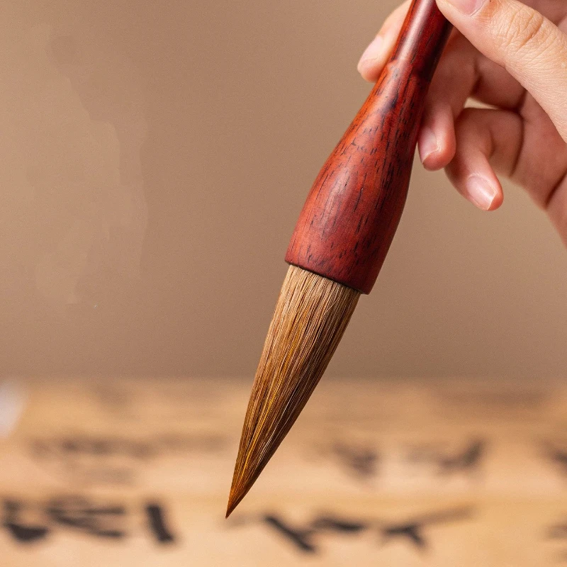 high-end-weasel-hair-calligrpahy-brush-set-wolf-hair-regular-script-hopper-shaped-brush-spring-festival-couplet-writing-brush