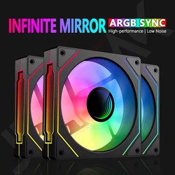 JUMPEAK MS120 120mm Case Fan 5V ARGB Infinite Mirror Effect Quiet 12cm RGB Fans For PC Case  Cooling Stystem CPU Water Cooler