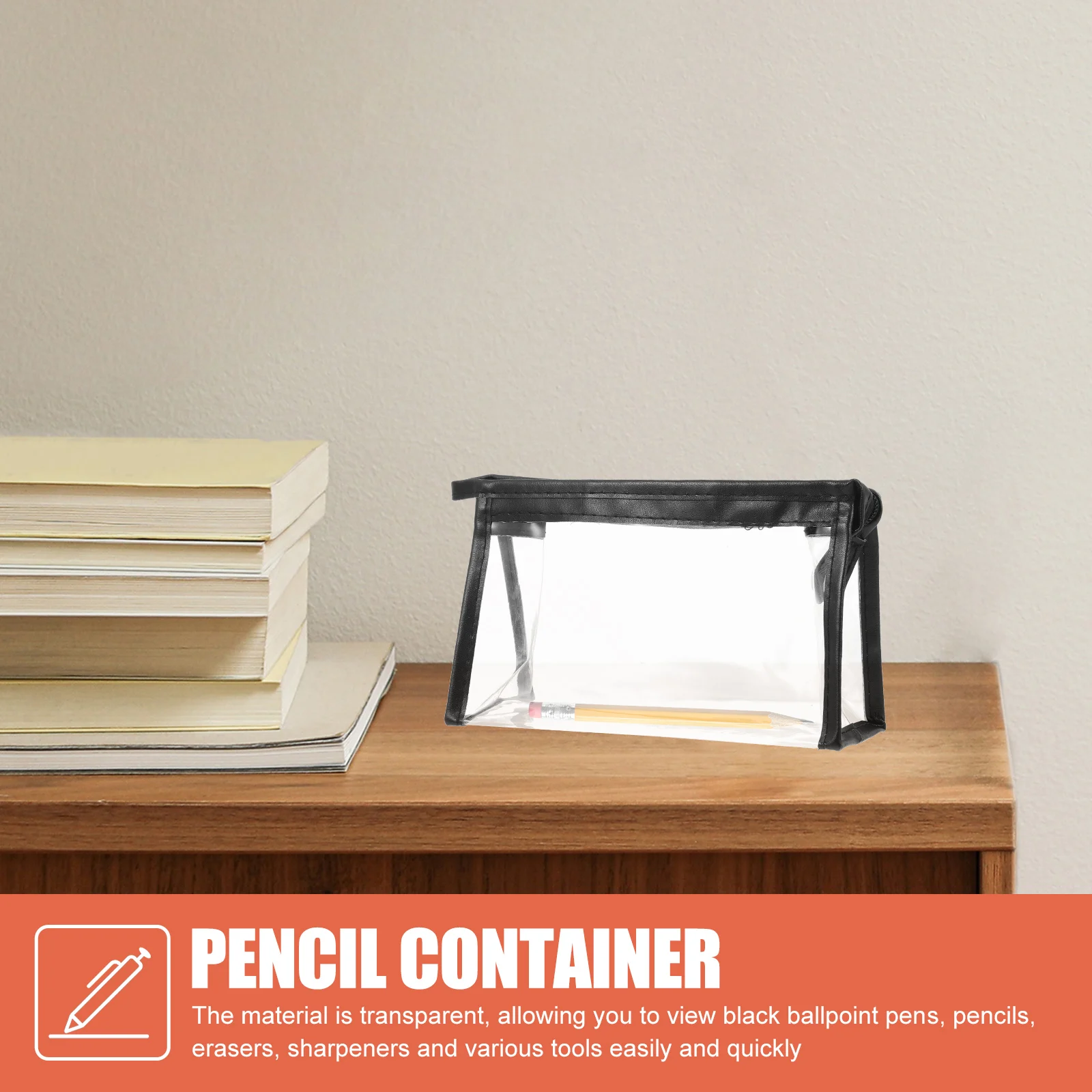 

2pcs Large Capacity Pvc Pencil Case Stationery Organizer Pen Holder Bag For Students Teachers Office Use Multi-Purpose Portable