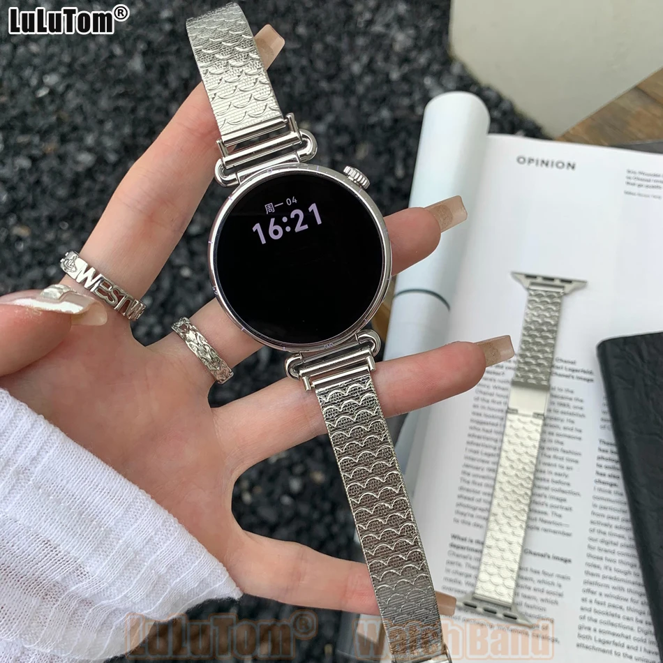 

Stainless Steel Wave Watch Strap for Samsung Galaxy Ultra Watch 8 7 6 5 4 44/40mm Huawei Watch GT6/5 Pro 42/46mm 18/20/22mm Band