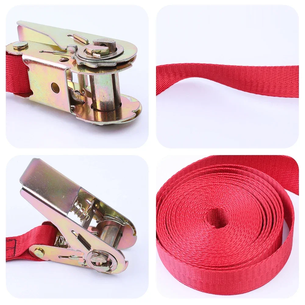 4/5M Buckle Tie-Down Belt Cargo Straps For Car Motorcycle Bike With Metal Buckle Tow Rope Strong Ratchet Belt For Luggage Bag