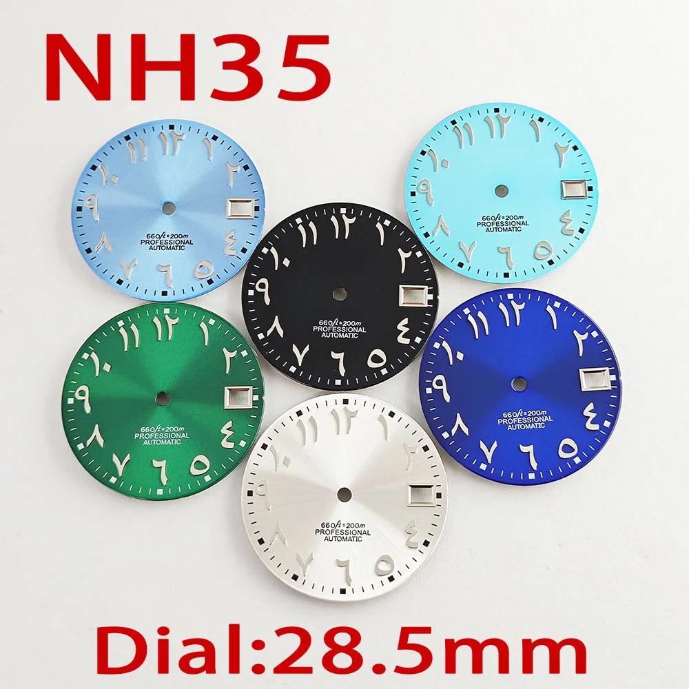 Men's watch 28.5mm dial NH35 dial can be customized with their own logo for the NH35 automatic mechanical movement watch accesso