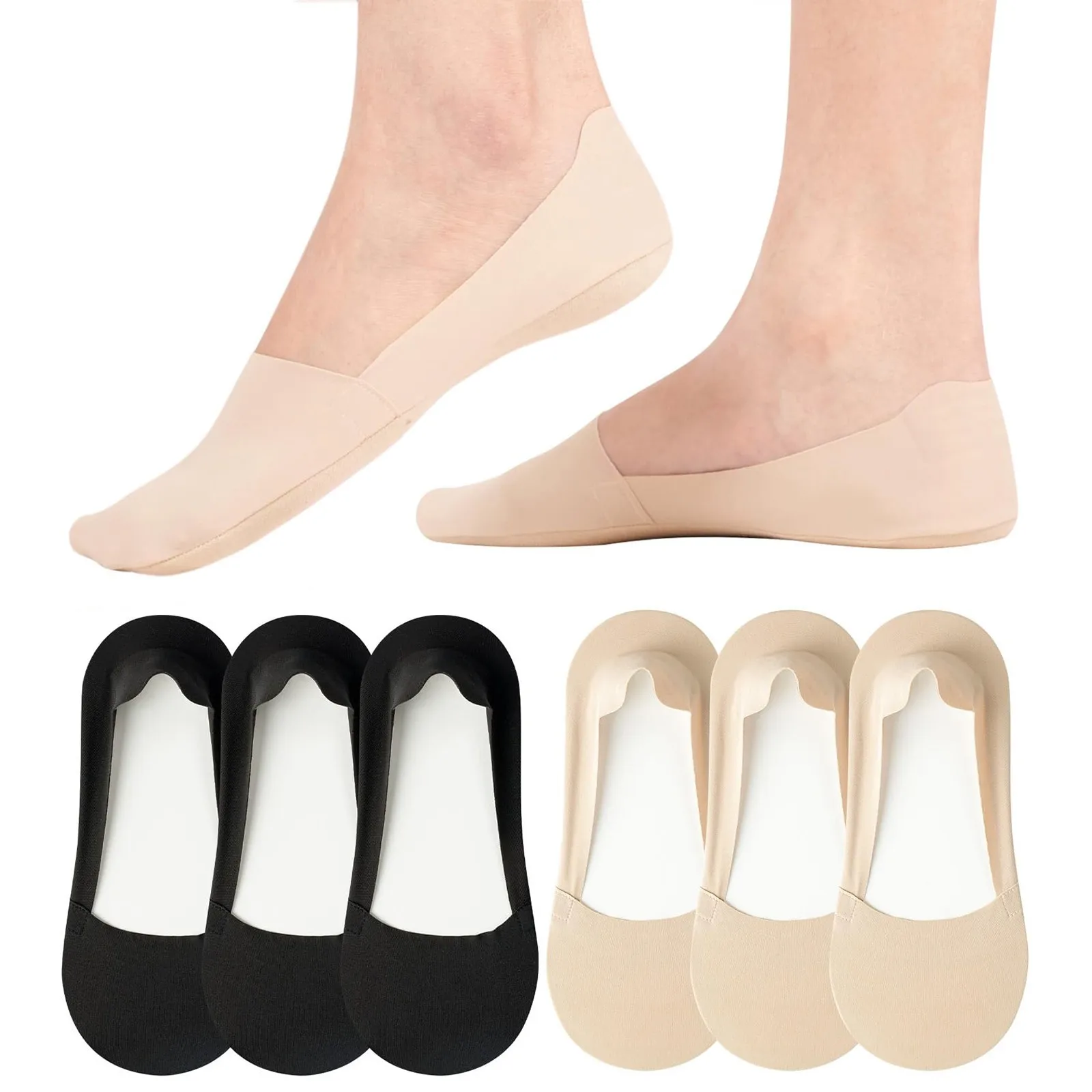 6 paia di calzini da donna calzini Casual abbinati di alta qualità estate fondo in cotone sottile antiscivolo calzini corti invisibili traspiranti