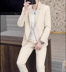 S-5090 Suit set for men in summer, thin style, high-end loose jacket, handsome casual suit