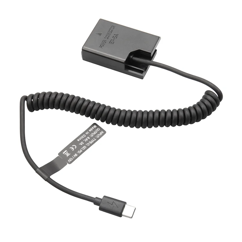 EL14 Dummy Koppeling Batterij Type-C Lente Kabel voor D3100 D3500 D5100 D5200 D5300 D5600 P7000 P7100 P7700 P7800