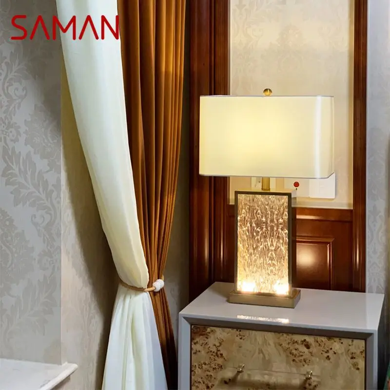 SAMAN Nordic Modern Glaze Table Lamp Fashionable Art  Iiving Room Bedroom  Hotel LED Personality Originality Desk Light