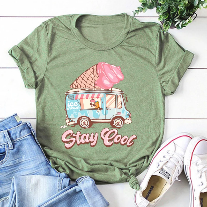 

Ice Cream Shirts Women's Summer Tshirts Retro Beach Tee Summer Vibes Clothes Retro Vacation Clothes Vintage
