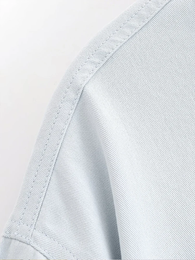 TRAF camicia da giacca tascabile alla moda semplice con temperamento casual allentato da donna di nuova moda autunnale in stile europeo e americano