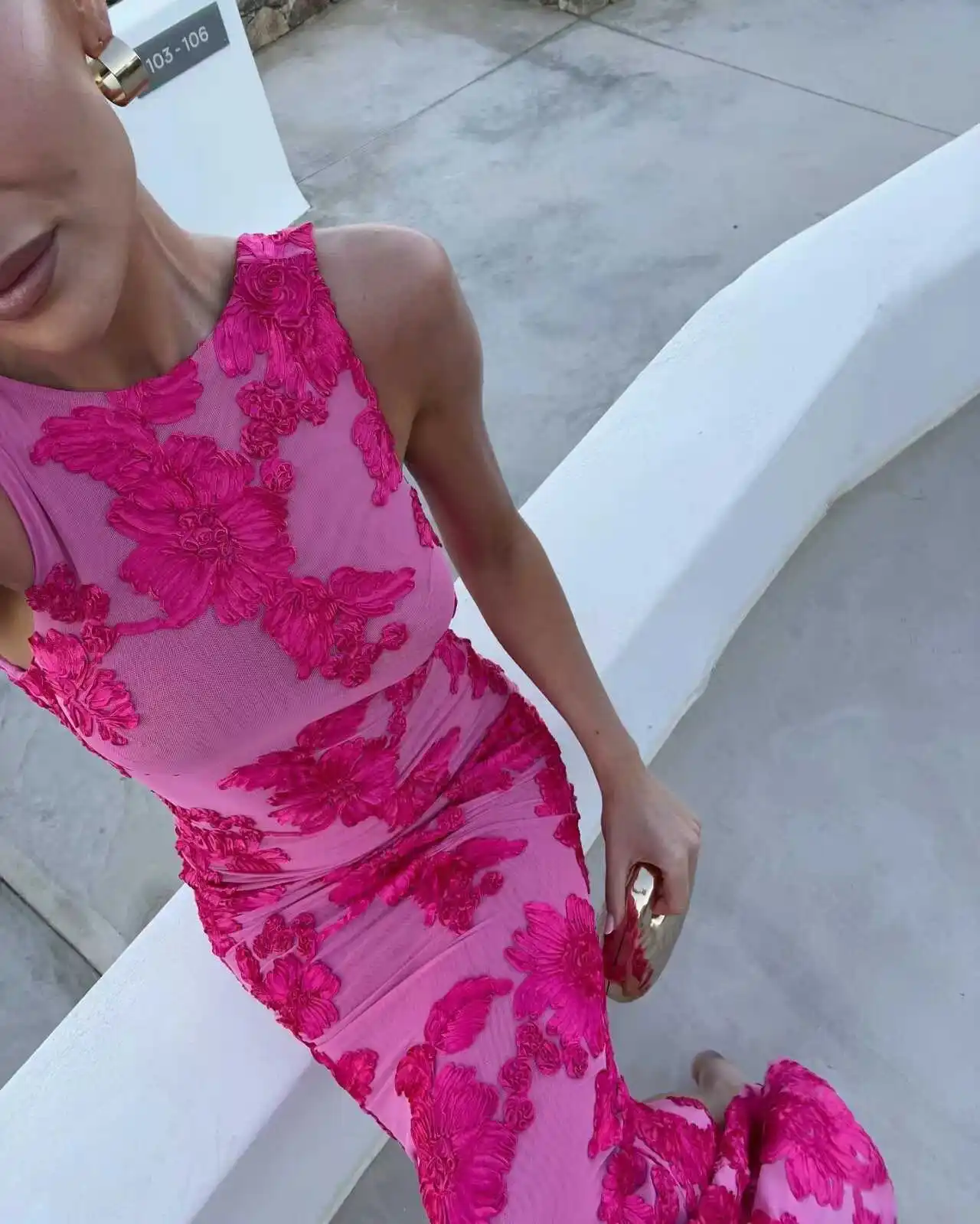 Sexy Me Wrapped Hip Dr High Waist Svel Bodycon Summer Long A-Line Gown Floral Print round Ne Bal Women's Dr