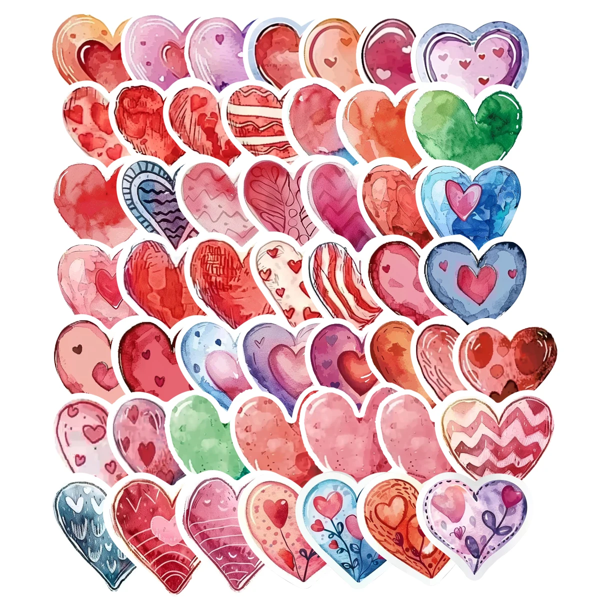 50pcs Love Valentine's Day Stickers Heart Love for Computers, Mobile Phones, Tablets, Decorative Stickers