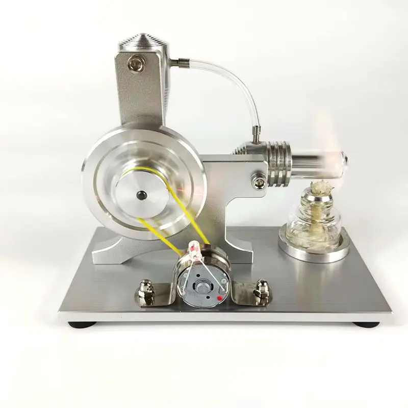 Stirling engine model, external combustion engine, physical toy, steam engine, L-shaped colorful LED lights