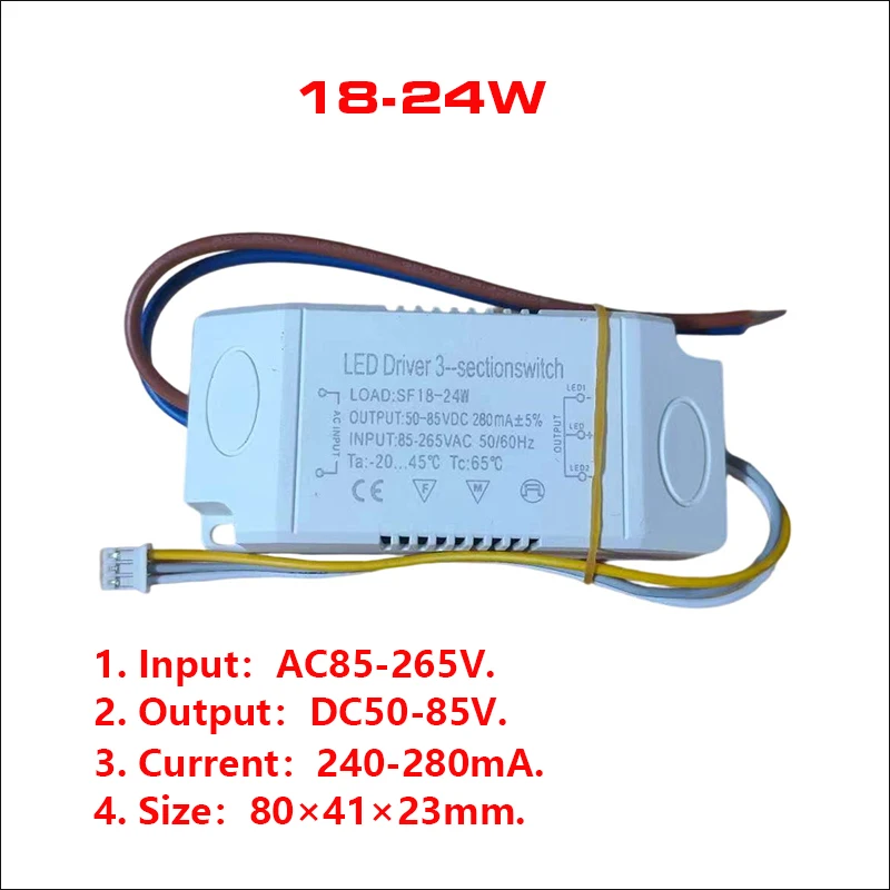 AC85-265V Constant Current LED Driver 280mA 25-36W 36-50W 60-80W For Ceiling Lamp / LED Strip Power Supply Lighting Transformers