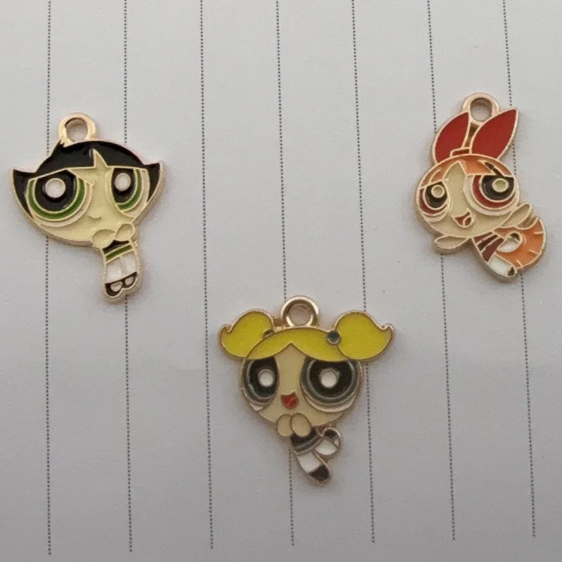 15 Stück Anhänger aus Legierung mit Tropföl-Cartoon-Mädchen-Motiv, DIY-Schmuckherstellung, Ohrringe, Schlüsselanhänger, Accessoires