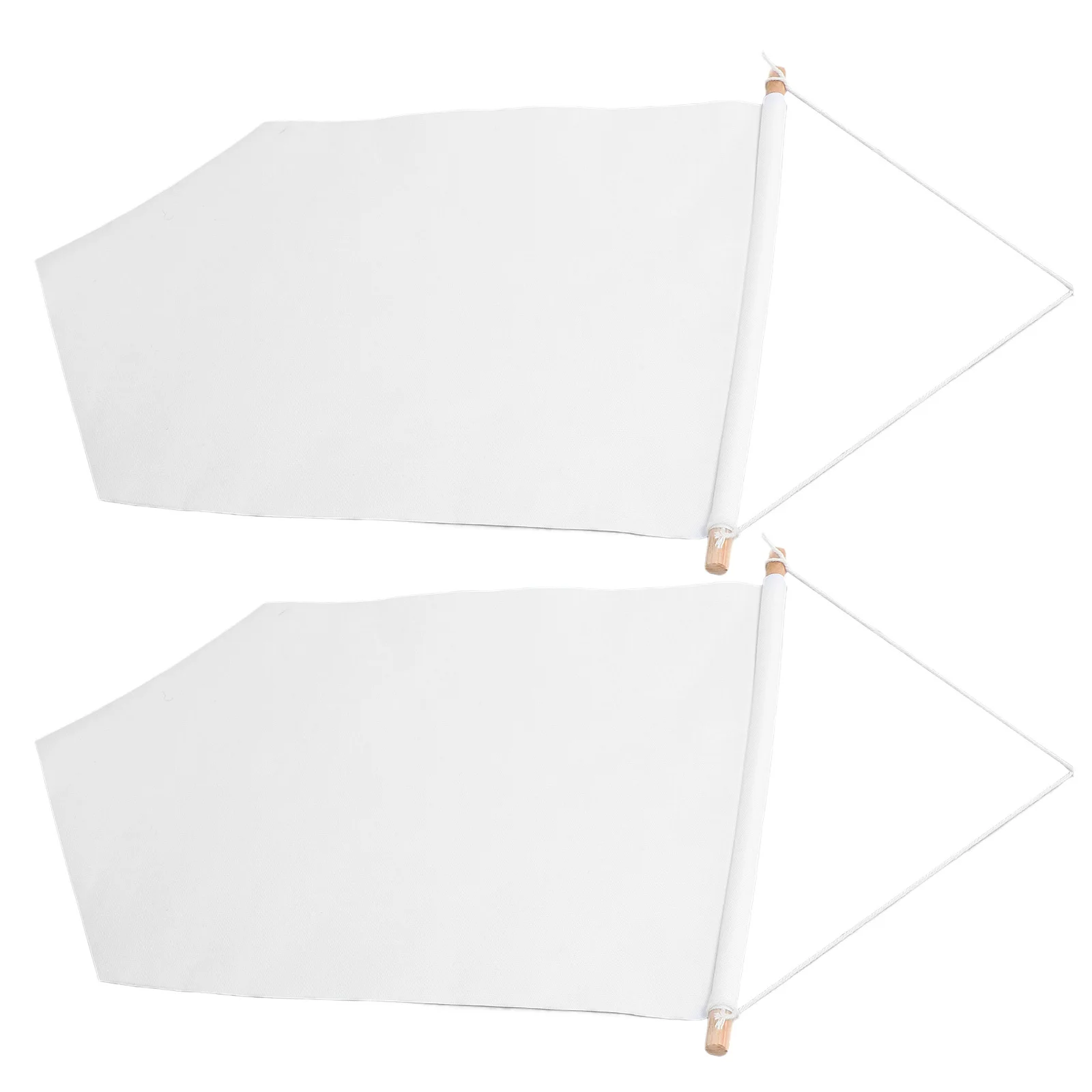 

2Pcs Blank Garden Flags with Wooden Pole Canvas DIY Camping Party Decoration Plain Yard Banner Garden Flags Blank Banner