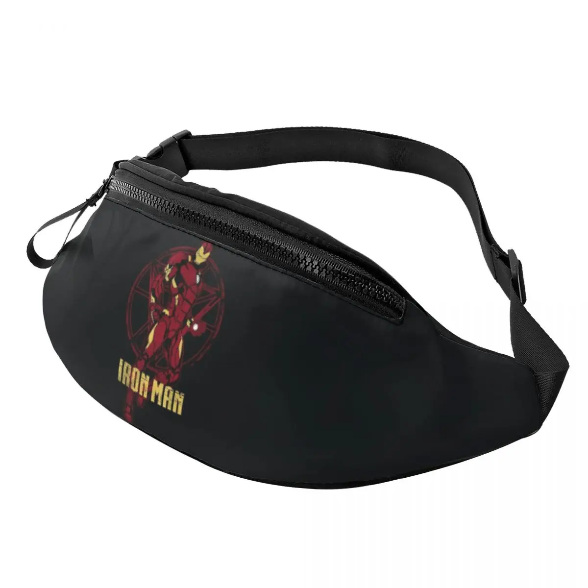 Papel de parede casual personalizado Iron Man Fanny Pack, super-herói, crossbody, saco da cintura, bolsa do dinheiro do telefone, viagens, caminhadas