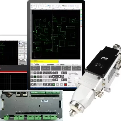 Controlador de máquina de corte de fibra TLF Au3 Tech e cabeça de foco automático 6kw 8kw pulso e Etha 3723F SC2000E A620E A630E