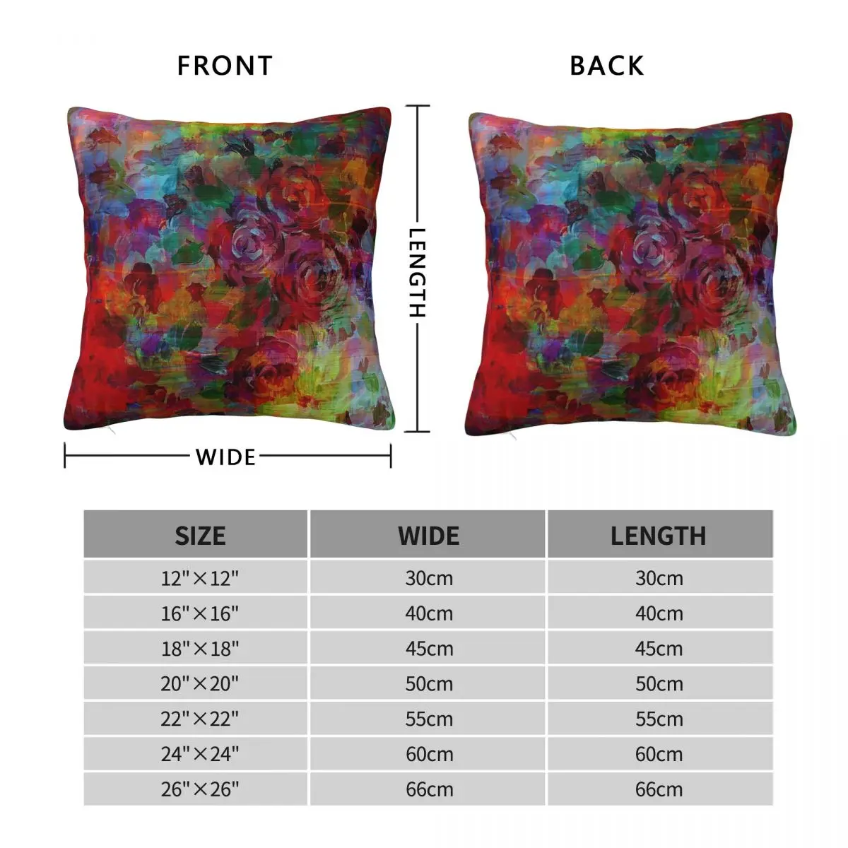 Rose-Colored Glasses Bold Rainbow Floral Square Pillowcase Polyester Linen Velvet Printed Throw Pillow Case Home Cushion Cover