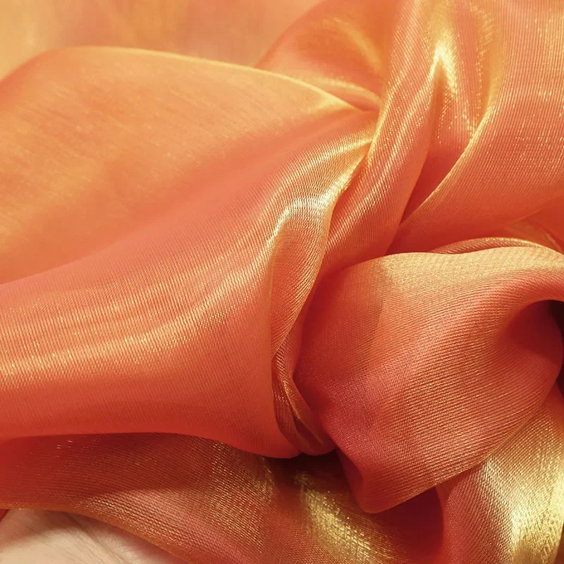 Iriserende organza stof Zacht transparant doorschijnend materiaal Glinsterende afwerking voor jurk Jurk Sluier Podiumdecoratie Evenementstyling
