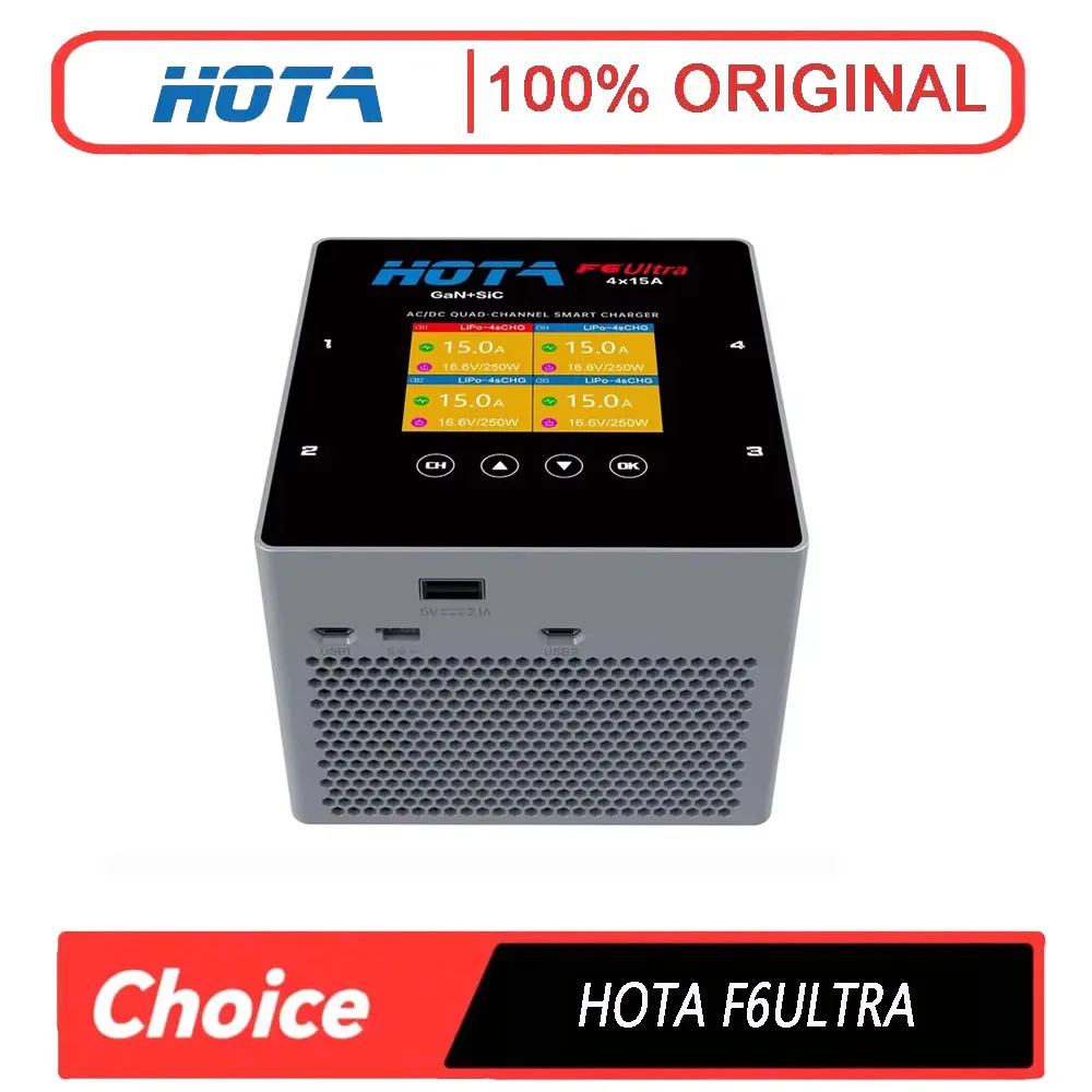 

HOTA F6ULTRA 4-канальное интеллектуальное балансное зарядное устройство, источник питания мощностью 1000 Вт, для литиевых батарей большой мощности самолетов