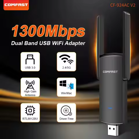 COMFAST WIFI5/WIFI6 600/1300Mbps USB Wifi Adapter 2.4G/5.8Ghz Network Card USB3.0/2.0 WIFI Dongle Receiver For PC Win10/11