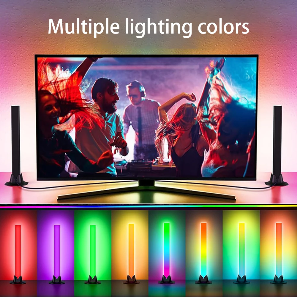 Wiscolor LED Pickup Light Bar RGBIC Music Rhythm Lights Smart App Control Desktop Light for TV Backlight Music Sync Gaming Light