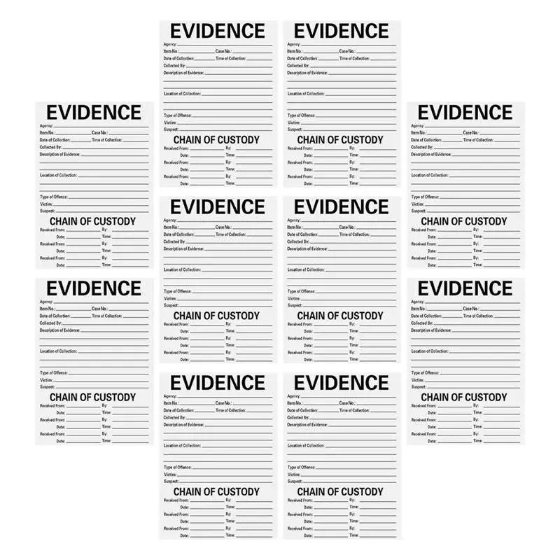 10pc Self Adhesive Evidence Labels Evidence Marker Evidence Collection Sticker 4*6 Inch Forensic Course Stickers Evidence Decal