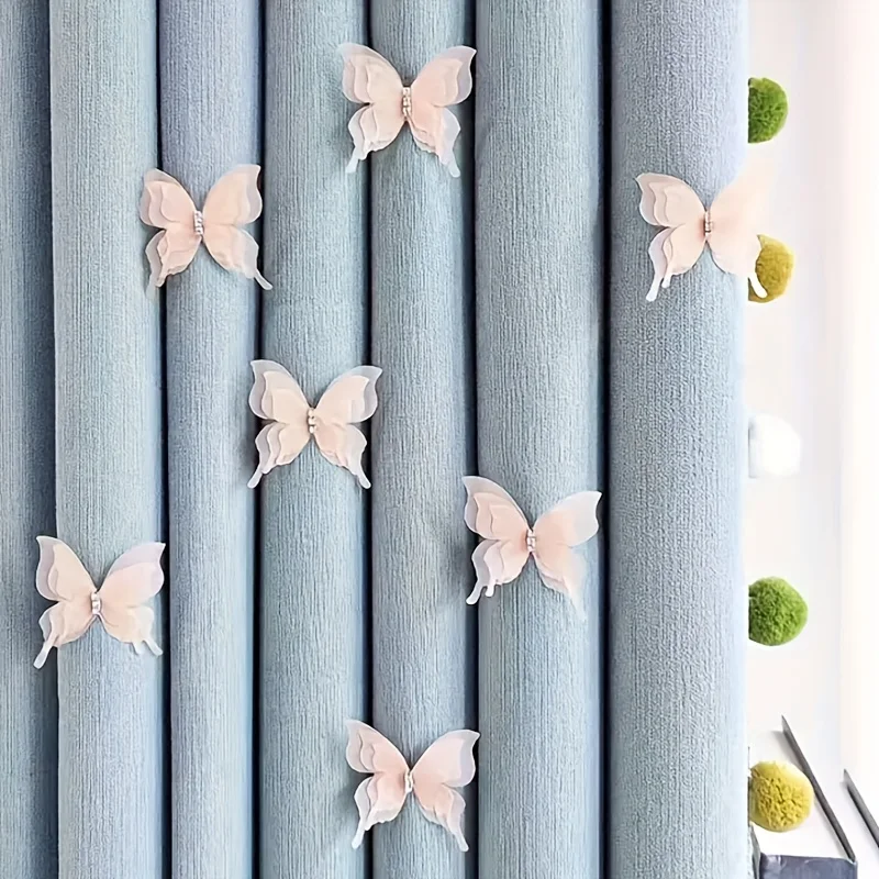 

25 шт., богемные прозрачные кружевные занавески, украшения в виде бабочек с зажимами-слойные тюлевые подвески для оконных панелей, двери и занавески своими руками