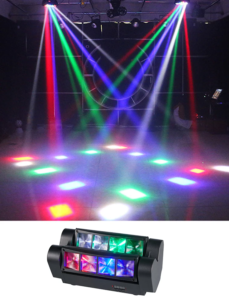 Moving Head DJ Lights LED Spider 80W RGBW Podiumverlichting Geluidsgeactiveerd DMX-512 voor Party Pub Wedding Event Club Carnaval Festiva - afbeelding 2
