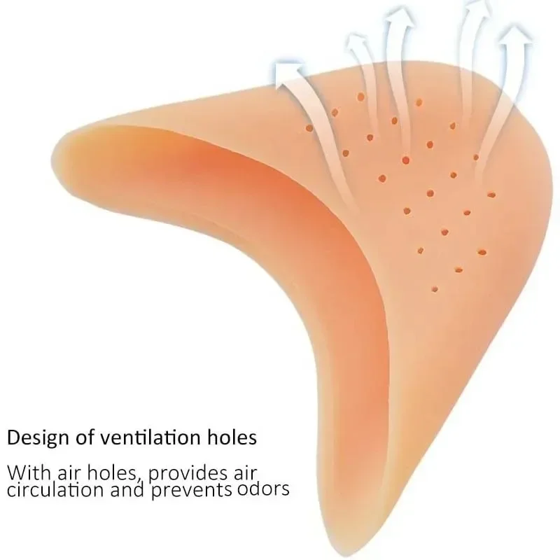 2 szt. Silikonowe ochraniacze na palce buty miękkie przednie stopy oddychające nakładki na palce baletowe poduszki osłony śródstopia buty na wysokim obcasie