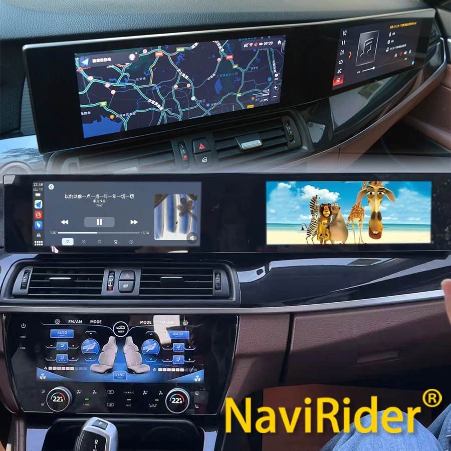NEW Dual Screen For BMW 5 Series F10 F11 X5 X6 7 Srereis 2011-2017 Radio Stereo GPS Navigation Multimedia Video Player CarPlay